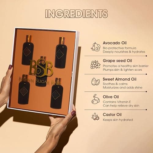 Brown Sugar Babe Body Oil Gift Set, Vanilla Body Oil and Perfume Oil for Women, Jasmine Oil with Marshmallow and Vanilla Musk, Five Scents are Creme De La Creme, Wild Card, Rich Aunty, Madam, Marry Me thumbnail 3