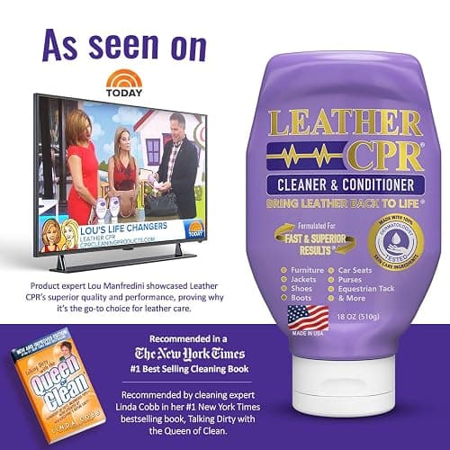 Leather CPR Cleaner & Conditioner 18oz - Cleans, Conditions, Restores & Protects Leather Furniture, Handbags, Car Seats, Interior, Jackets, Boots, Purses, Shoes, Couch, Saddles, Tack & More thumbnail 3
