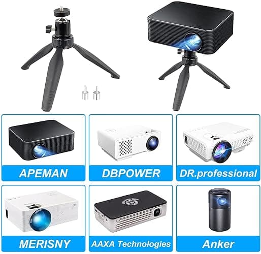 FCHO Mini Projector Tripod Mount Compatible with DR.J Upgrade, DBPOWER, Anker, AAXA Technologies, Artlii, LoongSon, APEMAN and Most Other Mini Projector thumbnail 5