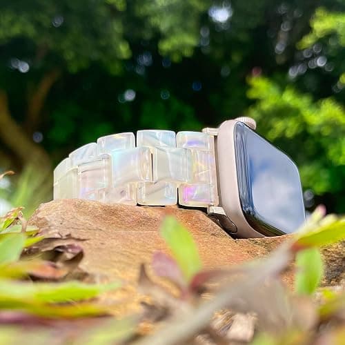 Pleixiu Lightweight Resin Band For Apple Watch Series 11 10 SE 9 8 7 6 5 4 3 2 1 Ultra 3 2, Fashion Adjustable Replacement Strap for iWatch Bands 38mm 40mm 41mm 42mm 44mm 45mm 46mm 49mm for Women Men thumbnail 6