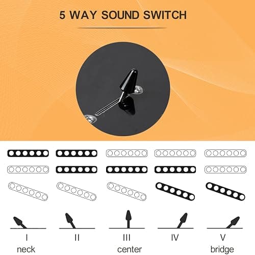 GLARRY Full Size Electric Guitar for Music Lover Beginner with 20W Amp and Accessories Pack Guitar Bag (RED, 39" Right Handed) thumbnail 5