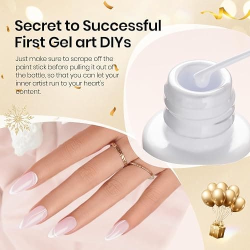 beetles Gel Polish Swirl Nail Art White Gel Liner Nail Polish 1 pcs 7ml Classic White Color Nails Art Paint for Thin French Tip Line Soak off Uv Lamp Manicure Salon thumbnail 5