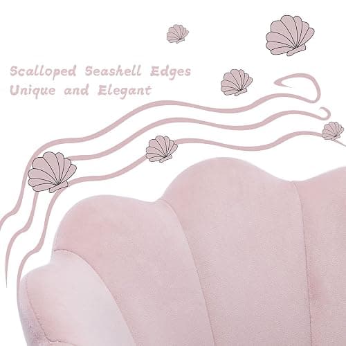 CIMOTA Cute Kids Desk Chair,Velvet Bedroom Chair Adjustable Child Computer Chair Swivel Shell Vanity Chairs for Girls Bedroom/Study Room, Light Pink thumbnail 4