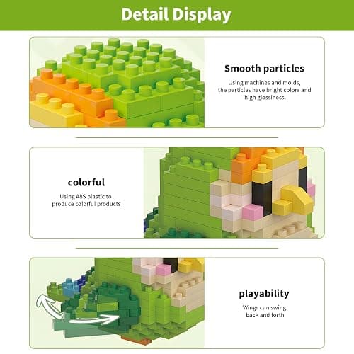 HJPLPXH Parrots 12 Bird Micro Building Block Sets Birthday Gift for Kids | Animals Buildling Model Kits, Mini Bricks Birds Series Toys for Kids thumbnail 4