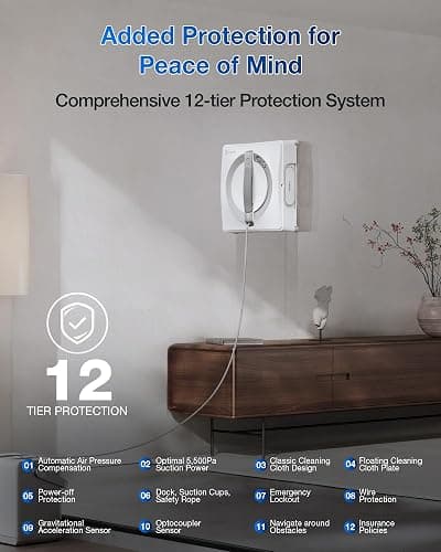 ECOVACS WINBOT W2 PRO Omni Portable Window Cleaning Robot with Multi-Functional Station, Charging While Working, Intelligent Cleaning with Triple Nozzle Water Sprayer, 12-Level Protection thumbnail 7