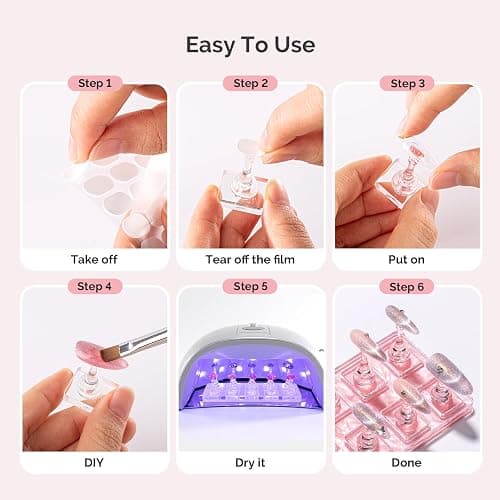 MelodySusie Nail Stand for Press Ons Non-Magnetic Large Acrylic Base, Pink | Cat Eye Friendly, Residue-free Tape, Fit LED/UV Lamps, Nail Tips, For DIY Salon Practice Painting Display, Beginners & Pros thumbnail 6