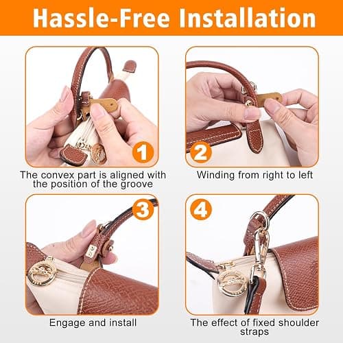 2Sets Mini Bag Strap Kit and Organizer Compatible with Longchamp, Folding Tote Bag organizer insert, Punch-Free Adjustable Buckle Strap Design, Multi-Pocket Felt Handbag Organizer, (1.2cm) thumbnail 7