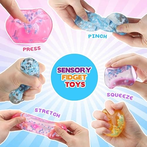 Chridark Ice Cube Fidget Toy for All Ages: 4 Pcs Sensory Squishy Fidget Toys, Square Stress Balls, Classroom Prizes, Anxiety Relief Stress Cube Gift for Kids Teens Adults thumbnail 4