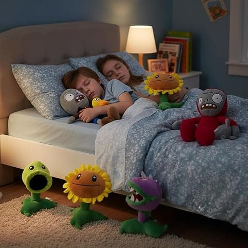 Dyharnsty 6pcs Plants and Zombies Plush vs Toys Sets PVZ Plush Stuffed Toys Soft Figure Doll Great Birthday Gifts for kids thumbnail 5