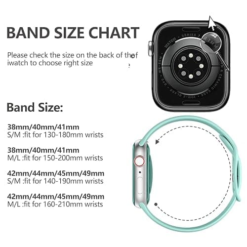 DaQin Sport Band Compatible with Apple Watch Bands 40mm 41mm 42mm 44mm 45mm 46mm 49mm 38mm Women Men, Soft Silicone Waterproof Wristband Strap for iWatch Band Series 11 10 9 8 7 6 5 4 3 2 1 SE Ultra thumbnail 8