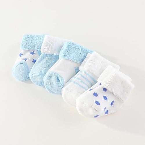 Ruliby Baby Hats Mittens and Socks Set Cotton Newborn Hat Beanie Soft Infant Girls Boys Caps Gloves 0-6 month thumbnail 6