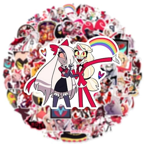 50Pcs Hazbin Cartoon Hotel Stickers Mixed Pack,Cartoon Characters Stickers Movie Decorative Sticker for Kids Teens Adults Waterproof Sticker for Water Bottle Laptop (Hotel) thumbnail 5