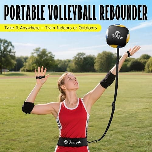 focopot Volleyball Training Equipment Aid with Rebounder Belt to Practice | Indoor and Outdoor,for Beginners & Pro,Used to Serve/Pass/Set,Adjustable,20–46" Waistband,No Chasing The Ball,Solo Training thumbnail 6