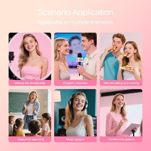 LIZHUZHONG Wireless Lavalier Lapel Microphone for iPhone, iPad, mini Video Recording Mic for Interview Video Podcast Vlog YouTube & Livestream, Noise Reduction, Plug & Play (Pink) thumbnail 6