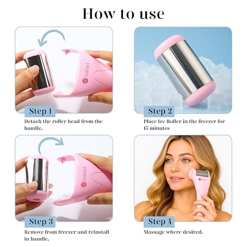 BAIMEI IcyMe Stainless Steel Ice Roller for Face & Gua Sha Facial Tools, Soothes Puffiness, Self - Care Gift for Women thumbnail 6