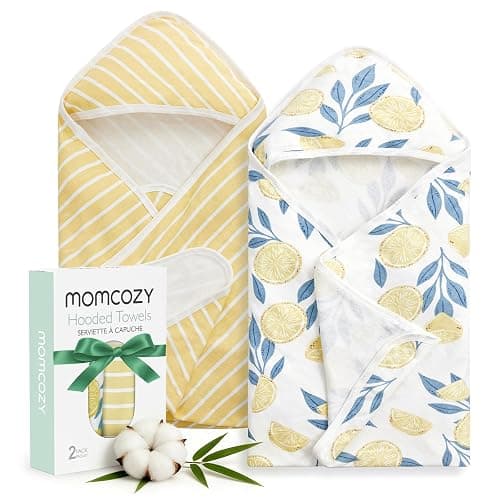 Momcozy Baby Towel with Hooded - Ultra Soft & Absorbent Large Bath Towel Set for Comfort & Gentle on Baby's Skin - Med Thick& Durable -Shower Gift & Bath Essential for Newborn, Infant, Toddler - Image 1