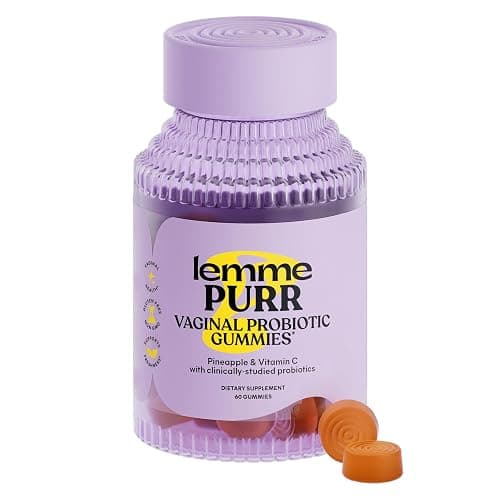 Lemme Purr Vaginal Probiotic Gummies for Women, 30-Day Supply | Balanced pH, Healthy Odor, Yeast Balance & Flora Support + Vitamin C for Immune Health - Tasty Pineapple - Image 1