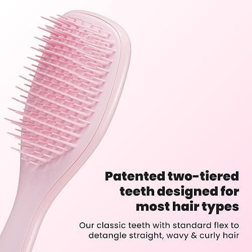 Tangle Teezer Ultimate Detangler Brush, Eliminates Knots & Reduces Breakage, Travel-Size Mini Hair Brush for Straight to Wavy Hair Types, Millennial Pink thumbnail 2
