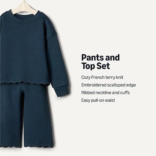 Amazon Essentials x Sofia Grainge Toddlers and Baby Girls' French Terry Pant and Top Set thumbnail 2