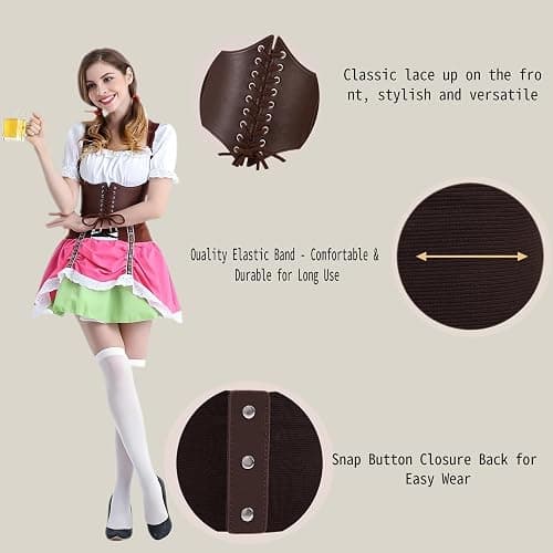 HHCSVJHS Ladies' lace waistband, tight corset, elastic, medieval court waistband, suitable for Halloween dress up thumbnail 4