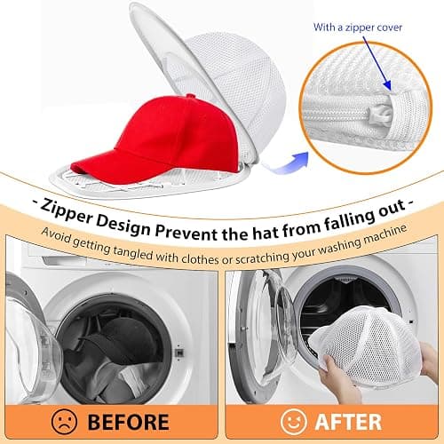 Hat Washer Cage Hat Cleaner for Baseball Caps Fit for Adults and Kids Hats, White thumbnail 3