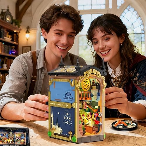 INSOON Magic Astrology Book Nook Building Set with Lights, 946 PCS DIY Booknook Building Block Model Kit for Home Bookshelf Decor, Miniature House Building Brick for Adults Teens Boys Girls Ages 10+ thumbnail 2