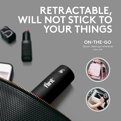 Flint Classic Black Retractable Mini Lint Roller with 90 Extra Sticky Sheets, Small and Portable Lint Roller, Ideal Pet Hair Remover, Travel Lint Rollers for pet Hair Extra Sticky thumbnail 7