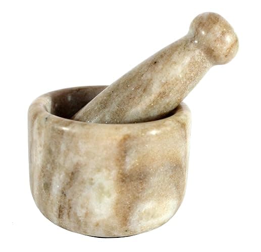 KLEO 2.5” Natural Stone Mortar and Pestle Set – Heavy Duty Spice & Herb Grinder, Guacamole Masher,Non-Porous, Odor Resistant – Garlic Crusher, Seed Grinder, Kitchen Tools thumbnail 3