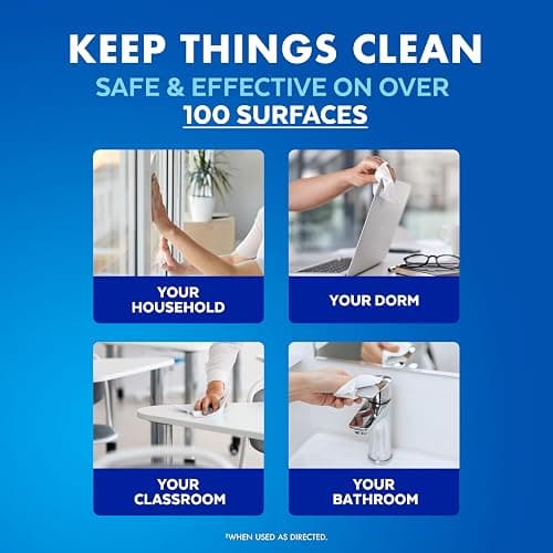 LYSOL Disinfecting Wipes, All Purpose Cleaner, Multi-Surface Antibacterial Cleaning Wipes, Household Cleaning Supplies, Dorm Essentials, Lemon + Mango & Hibiscus + Crisp Linen Scent, 80 ct. (4 Pack) thumbnail 4