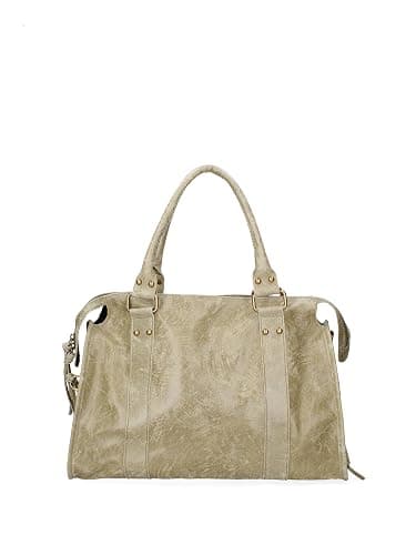 Gave Lux Sac à bandoulière, en daim véritable, pour femme Produit artisanal Fabriqué en Italie, GLX220609023FBG Cuir clair 41 x 28 x 13 cm thumbnail 4