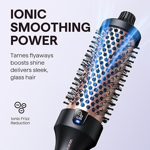 Wavytalk Thermal Brush, Blowout Boost 1.5 inch Heated Round Brush for Blowout Look, Negative Ion Technology, Ceramic Tourmaline, 5 Temperature Settings, Dual Voltage, Purple, Less Damage - Iris Purple thumbnail 2