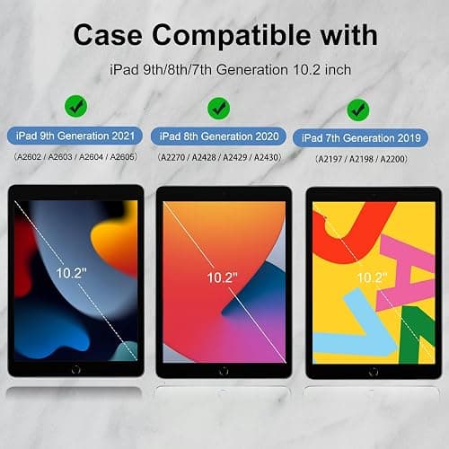 HMTDIYOU Case for iPad 9th Generation 2021/ iPad 8th Gen 2020 /iPad Cover 7th Generation 2019, Silicone Case with Pencil Holder for iPad 9/8/7 10.2 inch, Auto Sleep/Wake, Grey thumbnail 2