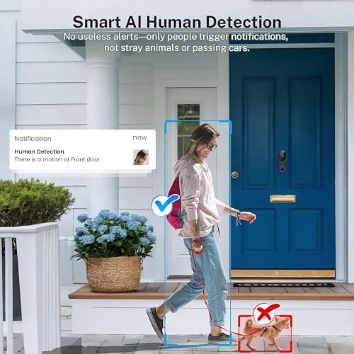 Orbitell 1080p Wireless Wi-Fi Video Doorbell Camera with Two Way Audio, Night Vision, Cloud Storage, Smart AI Motion Detection, Support 2.4GHz Wi-Fi only thumbnail 4