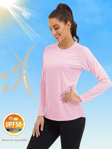 MAGCOMSEN Women's Long Sleeve Shirts UPF 50+ Sun Protection Shirts for Hiking Fishing Workout Rash Guard thumbnail 3