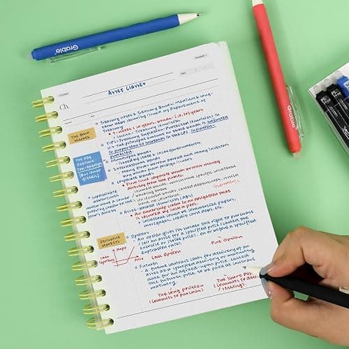 Grabie Erasable Gel Pens, Medium Point 0.7 mm Erasable Pens, Make Mistakes Disappear for Drawing Writing Planner, Pack of 6, Black thumbnail 2