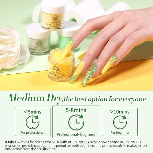 Born Pretty Acrylic Powder Set 36 Colors Spring Summer Acrylic Nail Powder Nude Pink Red Green Blue Purple Yellow Professional Polymer 3D Nail Art Kit for French Extension Carving Christmas Gift Set thumbnail 8