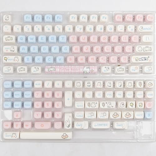 Sumgsn Pink PBT Keycaps MOA Profile Cute Keycap Set 139 Keys Milk Candy Rabbit DYE-SYB Keycap for Mx Cherry Mechanical Keyboard 61/64/84/87/104/108 Layout thumbnail 2