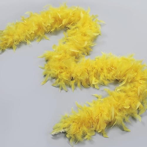 Larryhot Yellow Feather Boa Feathers - 45g 2 Yards Boas for Party Bulk,Christmas,Wedding Centerpieces,Concert,Art Photo and Home Decor(45g-Yellow) thumbnail 3