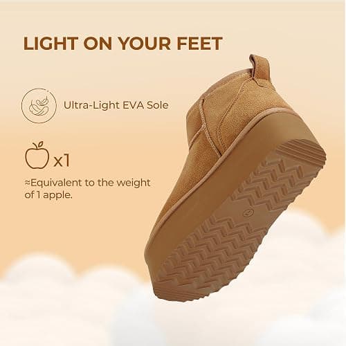 DREAM PAIRS Platform Mini Boots for Women Genuine Suede, Winter Ankle Snow Boots with Memory Foam Insole Lightweight Anti-Slip Outsole for Outdoor Indoor FuzzyClassic thumbnail 6