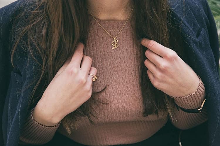 Ice on Fire Jewelry 10k Gold Initial Pendant thumbnail 2