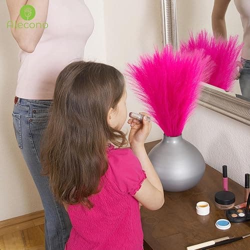 Alecono Hot Pink Pampas Grass 17in 𝟯𝟬𝙋𝙘𝙨, Artificial Faux Fluffy Pampas Grass Decor for Home Wedding Centerpieces Party thumbnail 2
