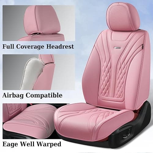 Coverado Car Seat Covers Full Set, Automotive Front and Rear Seat Covers with Backrest, Nappa Leather Car Seat Protectors Waterproof, Universal for Most Vehicles thumbnail 3