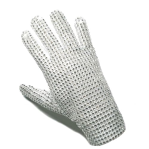 Rhinestone Glove Silver Sequin Dance Gloves Classic Role Player Punk Glove - Image 1