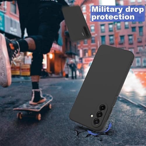 THIYUFUNS Case for Samsung Galaxy A17 5G / 4G with 2 Tempered Glass Screen Protector, Silicone Slim Fit Shockproof Anti-Scratch Compatible with Samsung Galaxy A17 5G / 4G - Black thumbnail 3