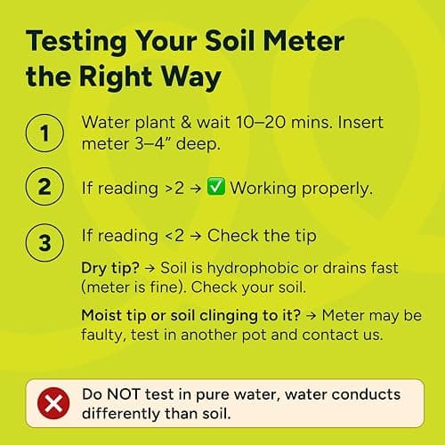 GROWIT Plant Moisture Meter Houseplants - Accurate Plant Water Meter for Indoor Plants Soil Moisture Meter Stocking Stuffers Gift for Mom Dad Adults - No Battery Needed thumbnail 4