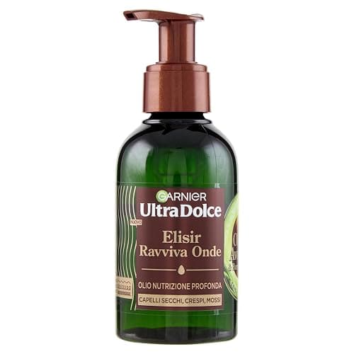 Garnier Ultra Dolce Olio Nutriente, Per Capelli Secchi, Crespi e Mossi, Capelli Ridefiniti e Nutriti, Effetto Anti-Crespo per 4 Giorni, Con Olio di Avocado e Burro di Karité, Ravviva Onde, 120 ml - Image 1