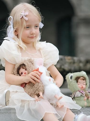 Reborn Baby Doll 10 Inch – Realistic Vinyl Sleeping Girl in Soft Green Frog Outfit – Comfort Doll Gift for Girls & Collectors thumbnail 2