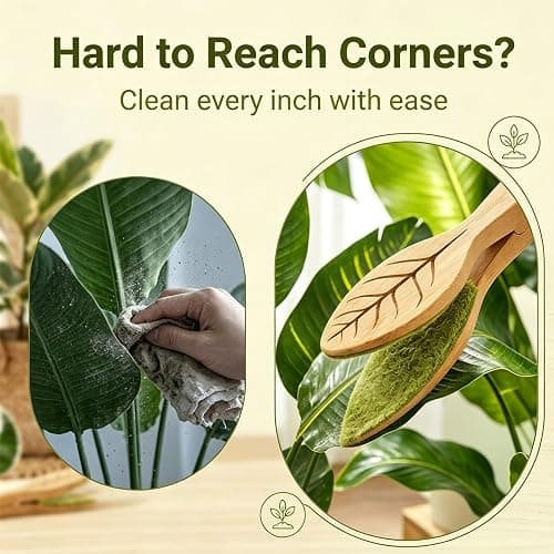 Plant Leaf Cleaning Tongs, Portable House Plant Leaf Cleaning Tongs, Household Cleaning Tools Garden Tools, Cleans Both Sides of Leaves, Dust Removal for Indoor Outdoor thumbnail 5