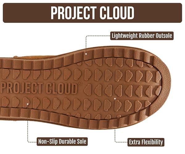 Project Cloud 100% Genuine Leather Comfortable Womens Ankle Boots | Water Resistant Memory Foam Insole Winter Shoes - Trendy Footwear Outdoor Fall Shoes for Women - Winter Boots for Women thumbnail 5
