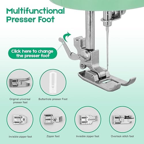 Xamanabu Sewing Machine for Beginners with 12 Built-in Stitches, 6 Included Feet, Portable Sewing Machine with Foot Pedal, High-Low Speeds thumbnail 5